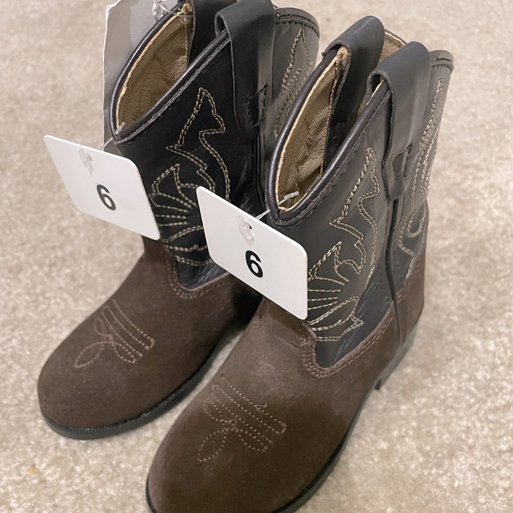Kids western boots - brown, size 6 NWT
